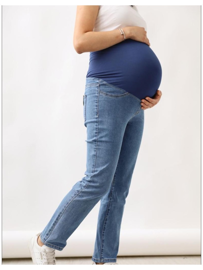 Pantalon de maternité en denim pour femme enceinte, vêtement de