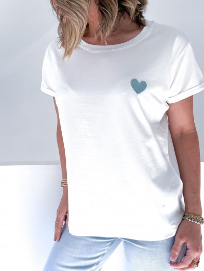 T-shirt  Coeur - Vert d'Eau