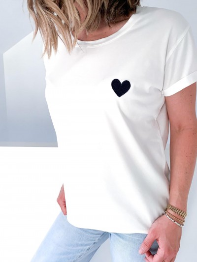 T-shirt  Coeur - Bleu Marine