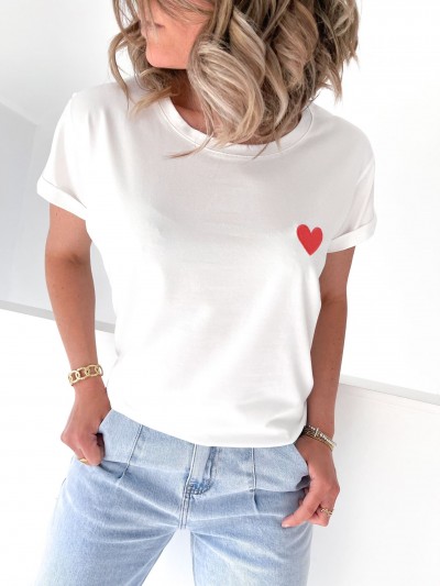 T-shirt - Coeur - fuchsia