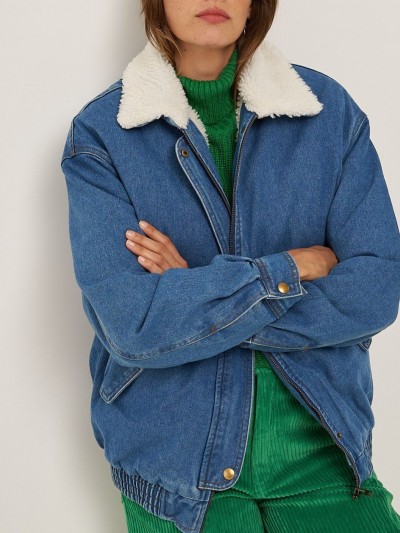 Veste en jeans fourrée...
