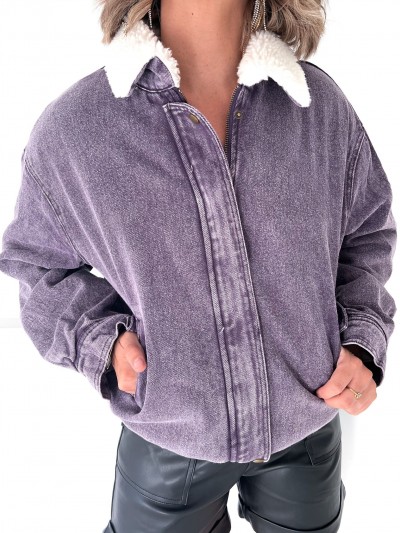 Veste en jeans fourrée...