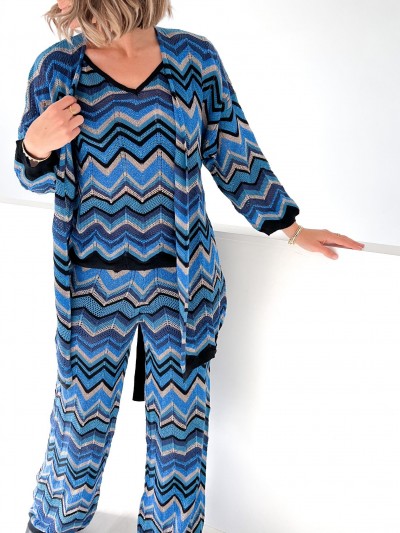 Kimono crochet - Bleu bic