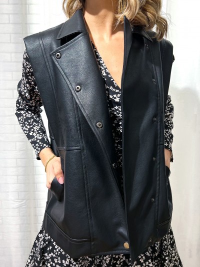 Veste sans manches Simili Cuir
