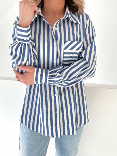 Chemise lignée bleue