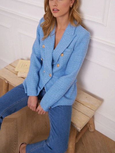 Veste / Blazer Tweed bleu...