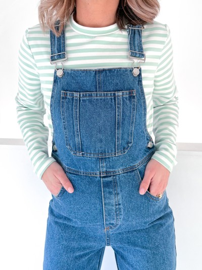 Salopette en Jeans - Bleu...