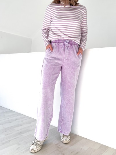 Pantalon Jeans Large Mauve
