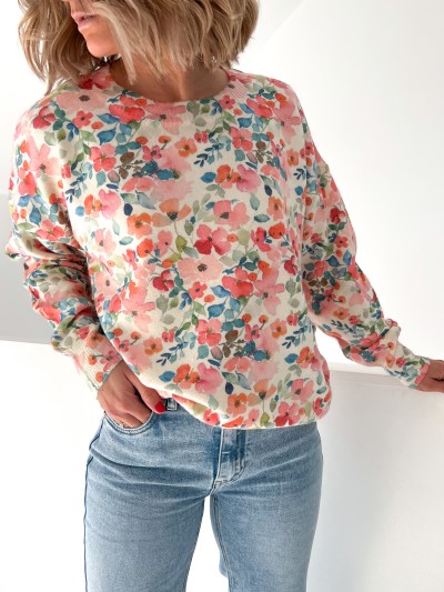 Pull à fleurs