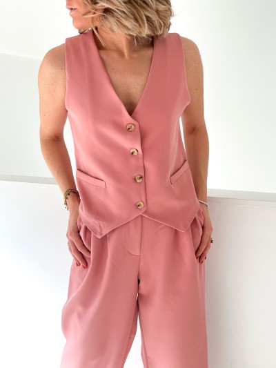 Gilet barman rose