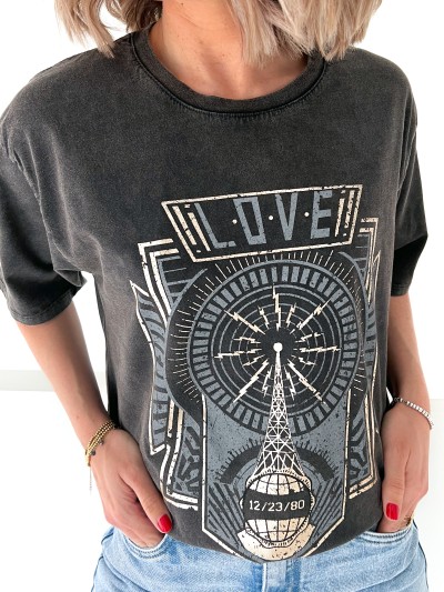 T-Shirt gris Love