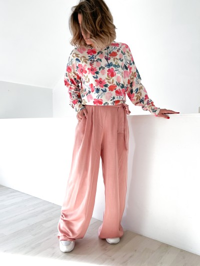Pantalon Adèle large - Rose...