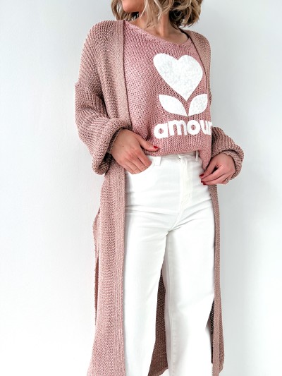 Gilet long brillant en maille