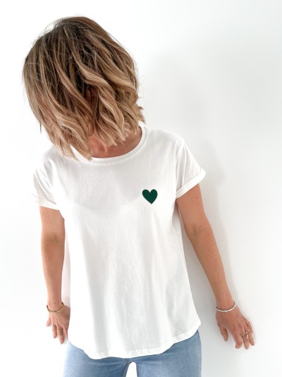 T-shirt - Coeur - vert clair