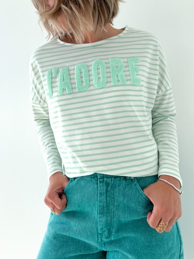 T-shirt ligné J'adore