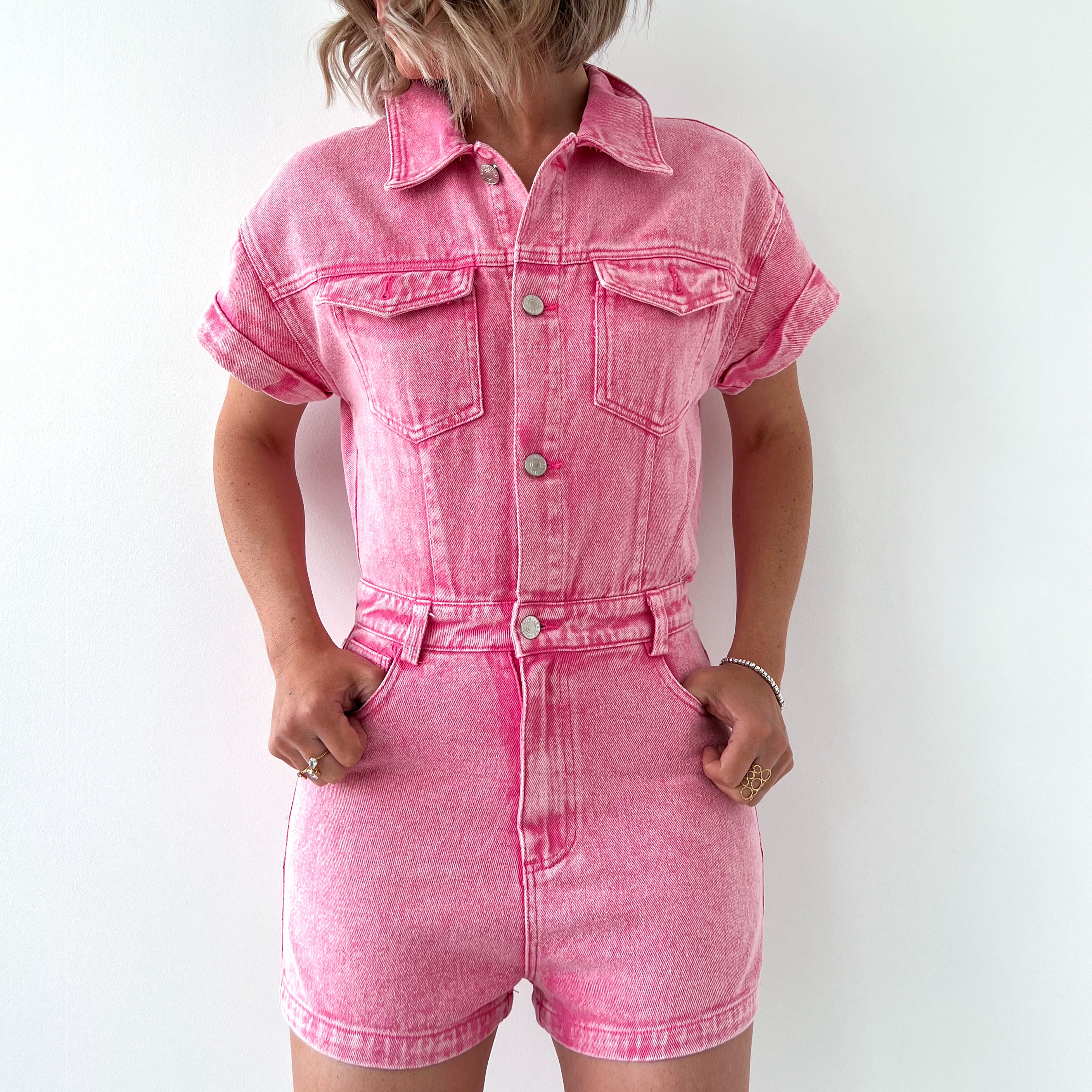 Combi-short - Jeans Coloré