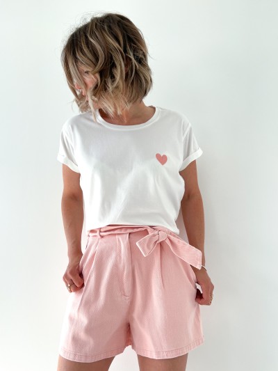 T-shirt - Coeur - rose clair 