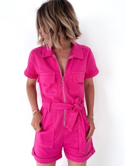 Combi-short - Jeans Coloré...