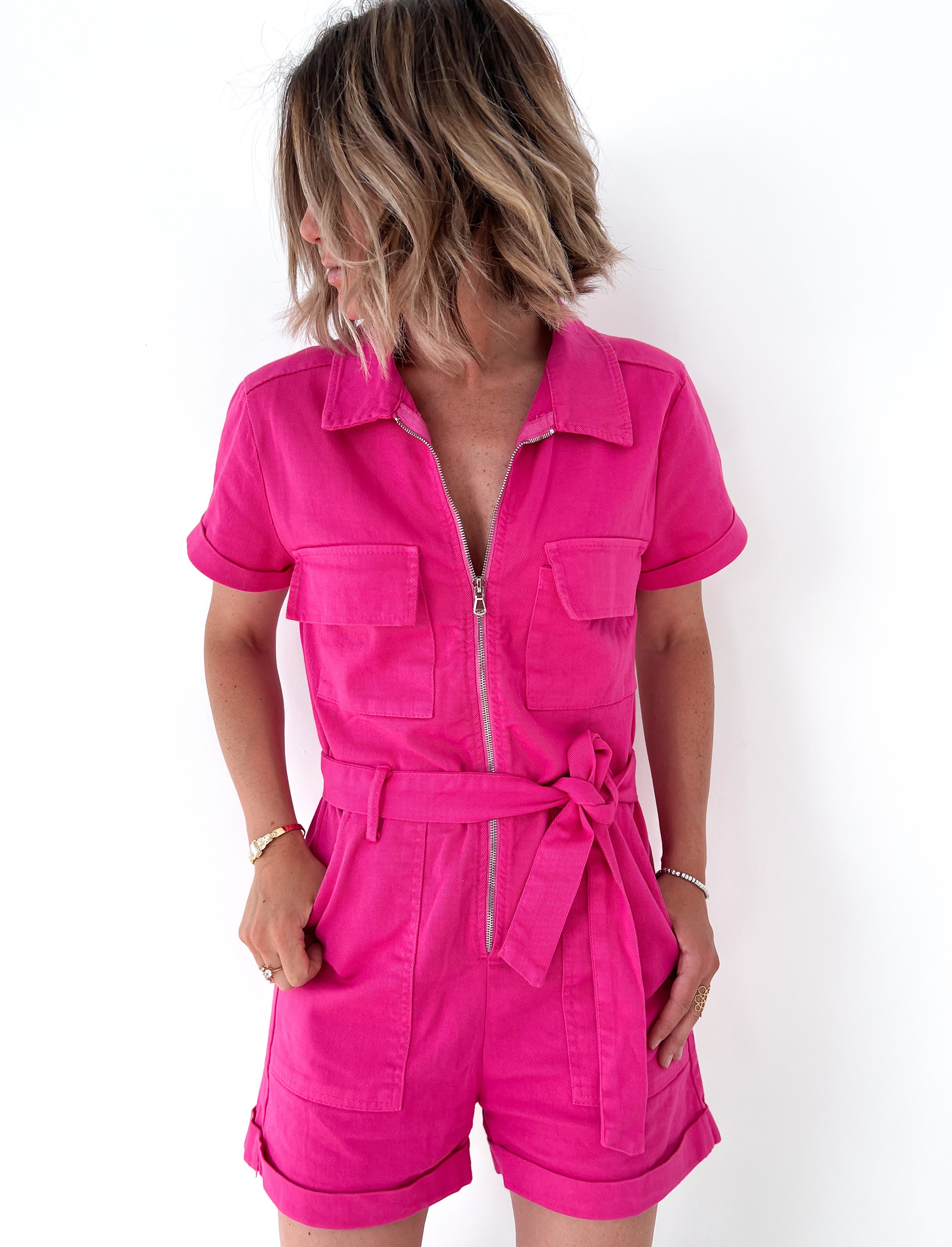 Combi-short - Jeans Coloré avec tirette