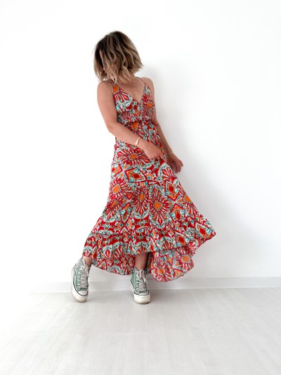 Robe longue Clémentine - Rouge