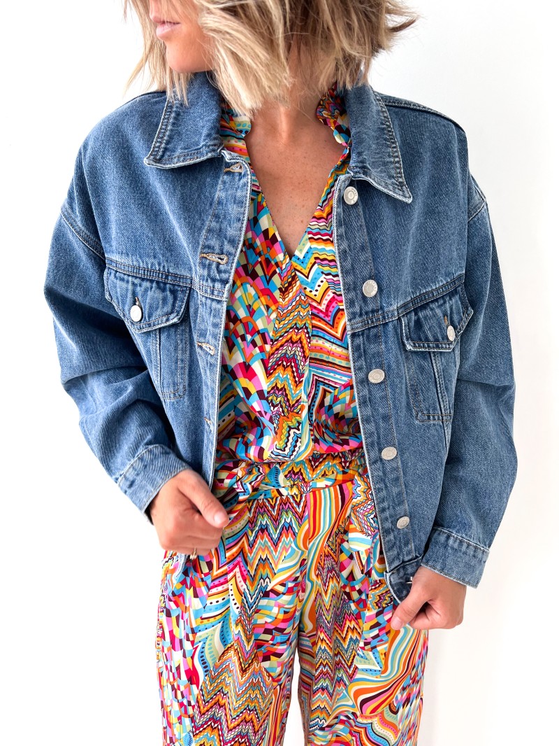 Veste en Jeans Fonc?�e Elastique