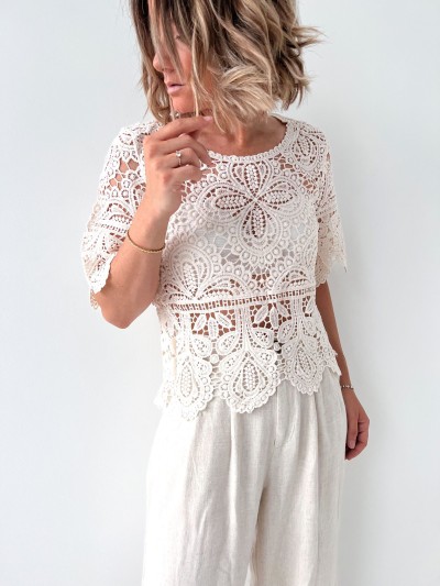Blouse  dentelle Trèfle