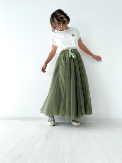 Jupe en tulle Carrie - Vert...