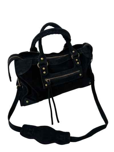 Grand Sac BAG en daim - Noir