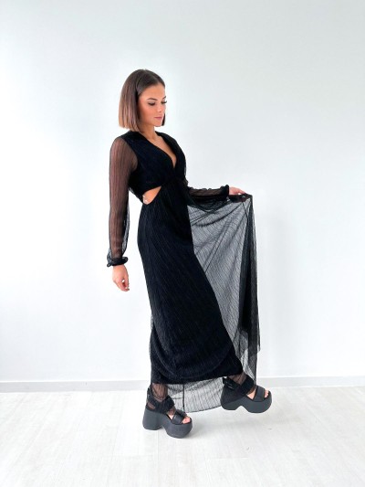 Robe Pauline en voile - Noir