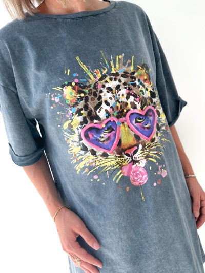 Robe longue T-shirt Tigre à...