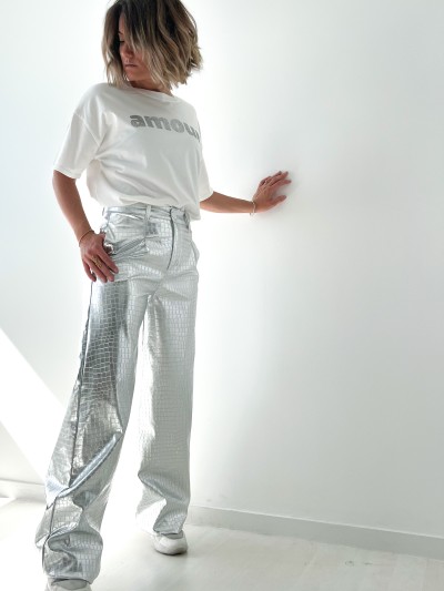 Pantalon Simili cuir croco