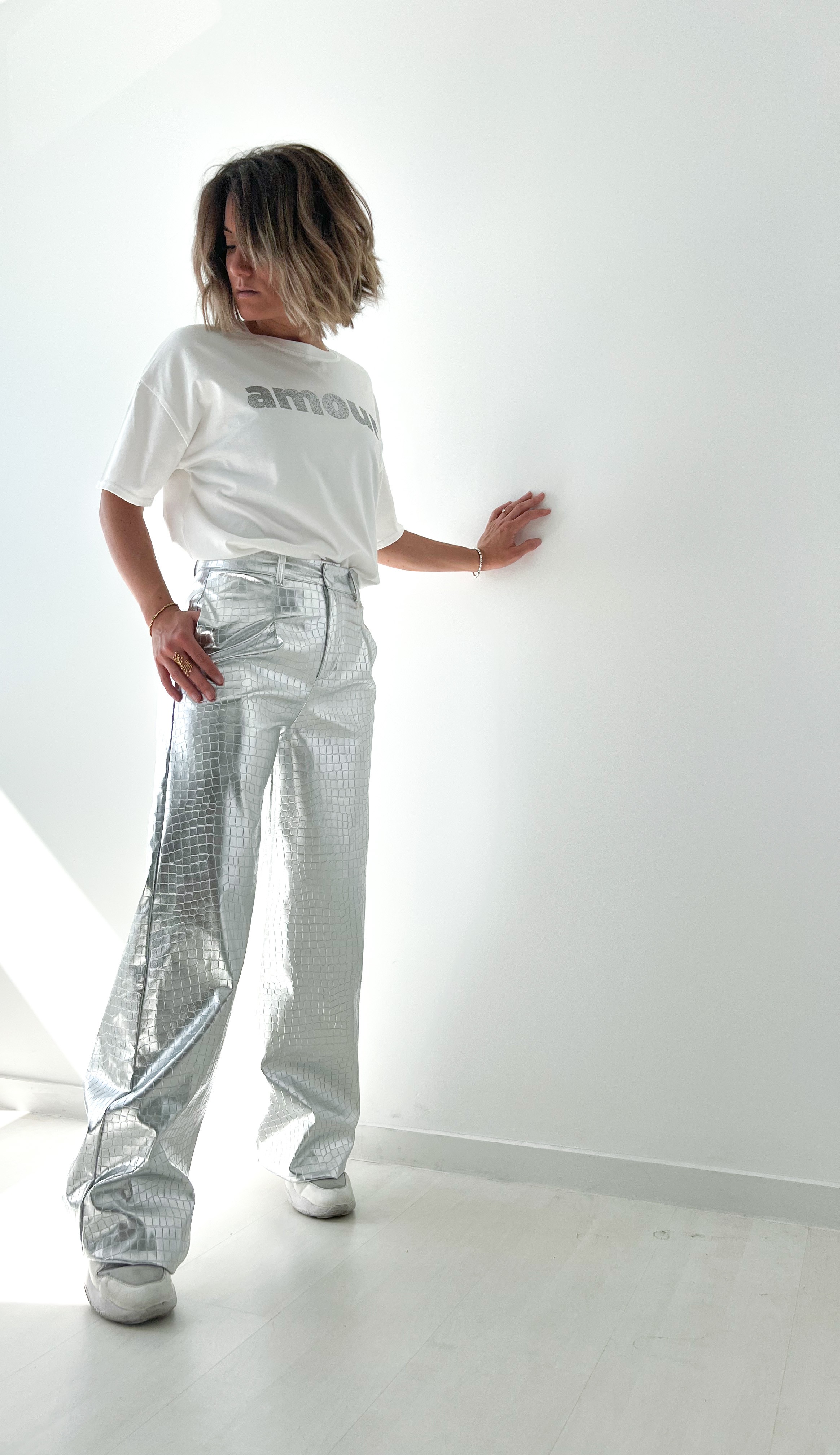 Pantalon Simili cuir croco