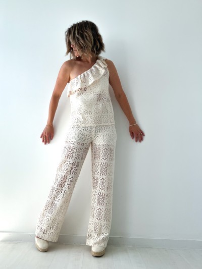 Pantalon Paris broderie trou