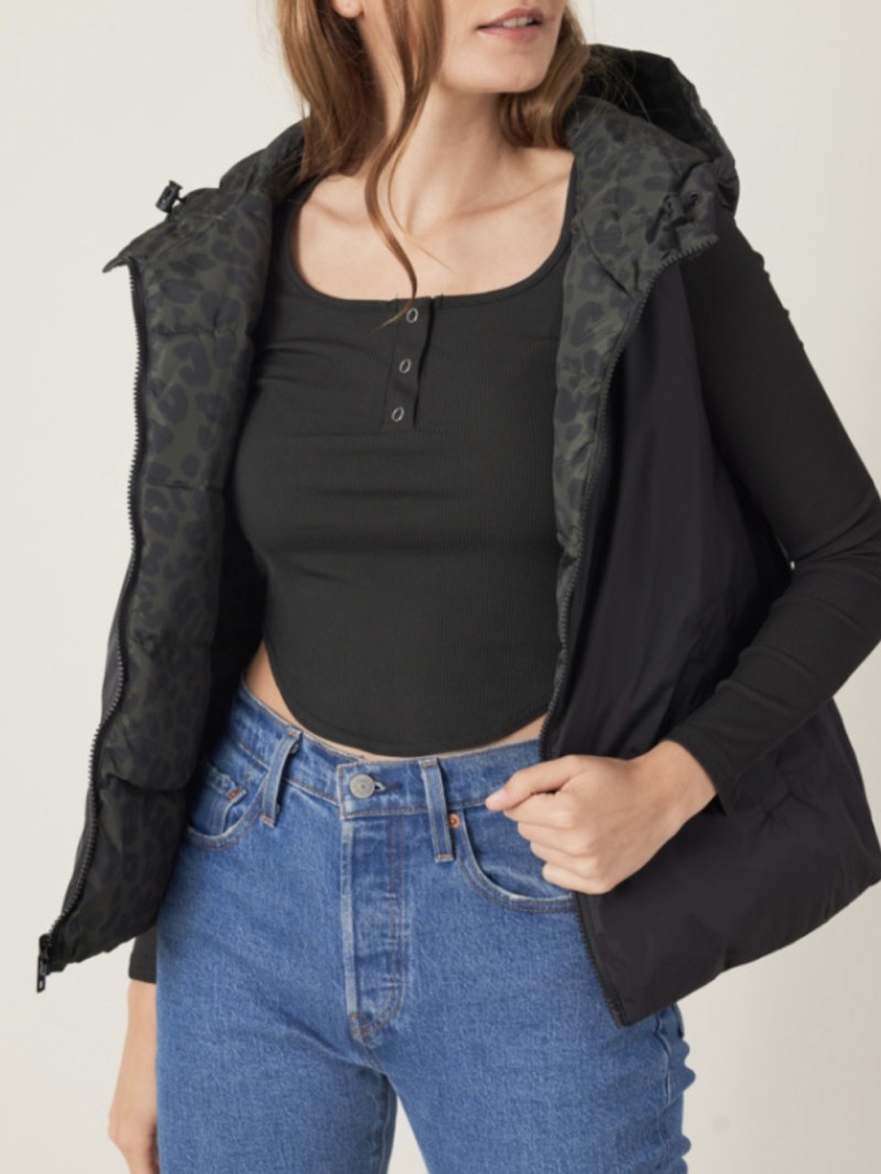 Body Sans Manches Léopard GORGLITTER - Col Montant, Matière Stretch, Taille XS à L