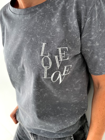 T-shirt brodé Love Love -...