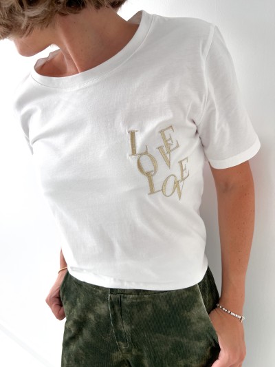 T-shirt brodé Love Love -...