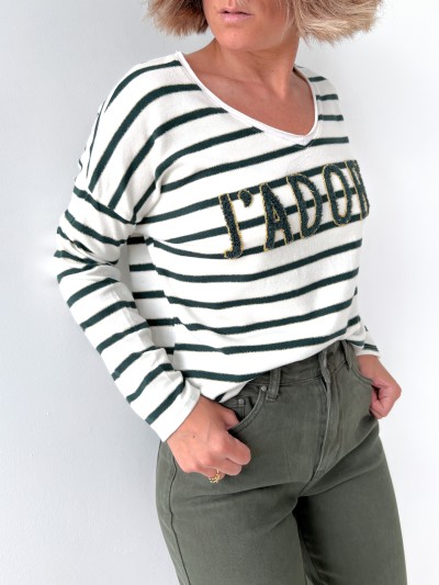 Pull marin J'adore