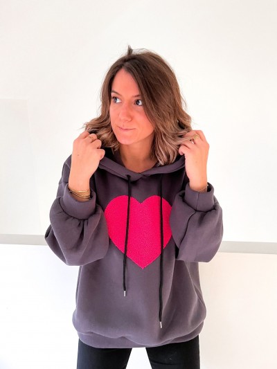 Sweat à capuche - Coeur