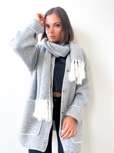 Ensemble Gilet long et écharpe