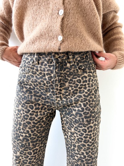 Pantalon en Jeans Léopard