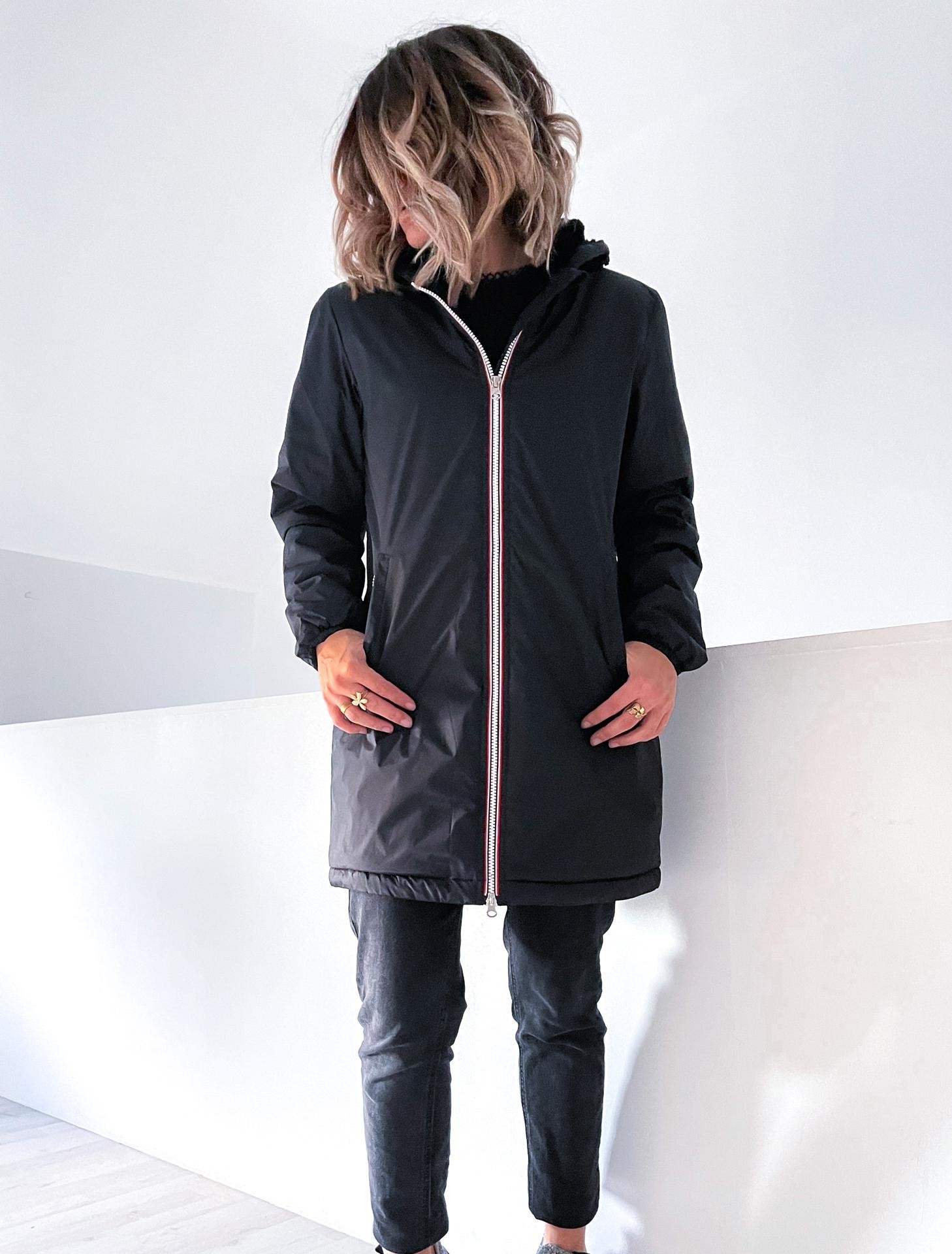 Lange, gefütterte Regenjacke (wasserdicht)