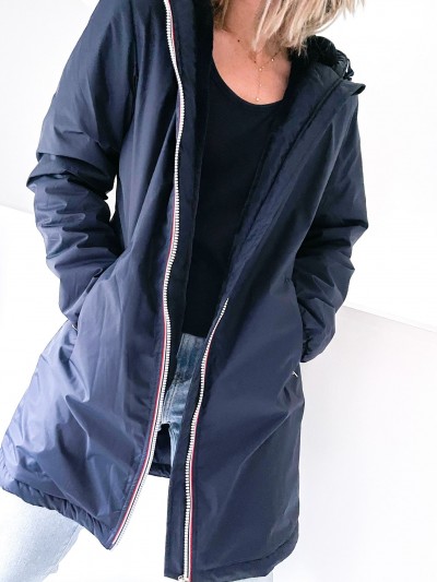 Lange gevoerde regenjas...