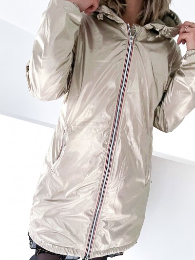 Lange, gefütterte Regenjacke (wasserdicht)