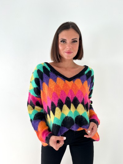 Pull Losanges colorés