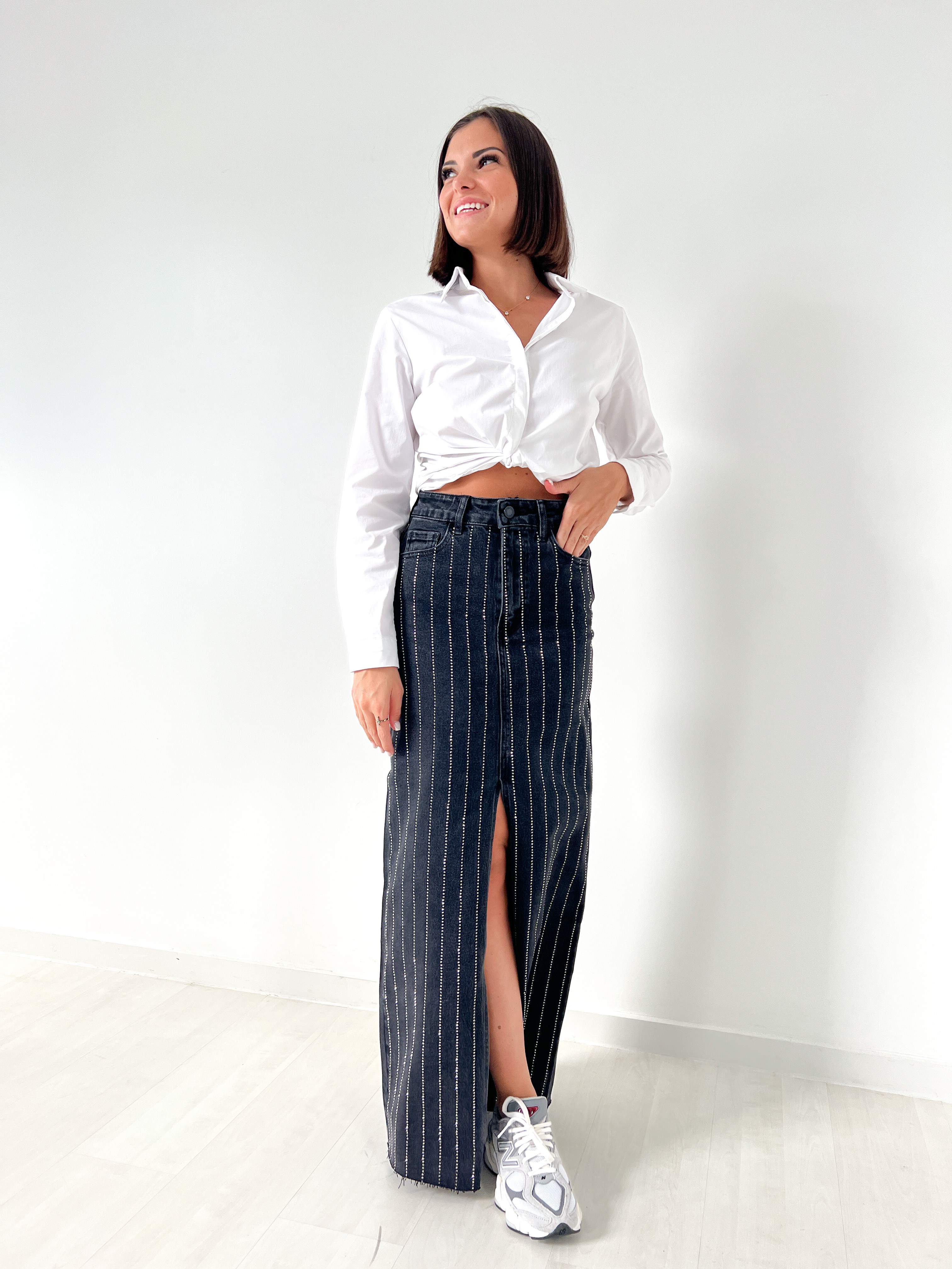 Jupe Longue en Jeans Scintillante