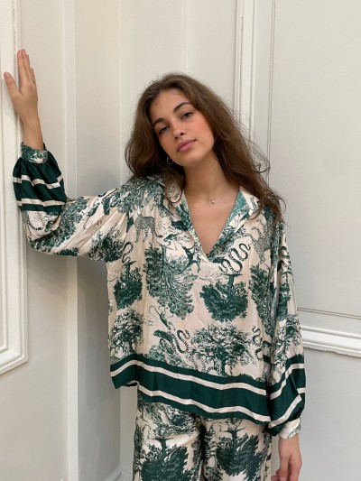 Blouse Safari - Vert Bouteille