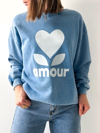 Pull Amour - Bleu Jeans Medium