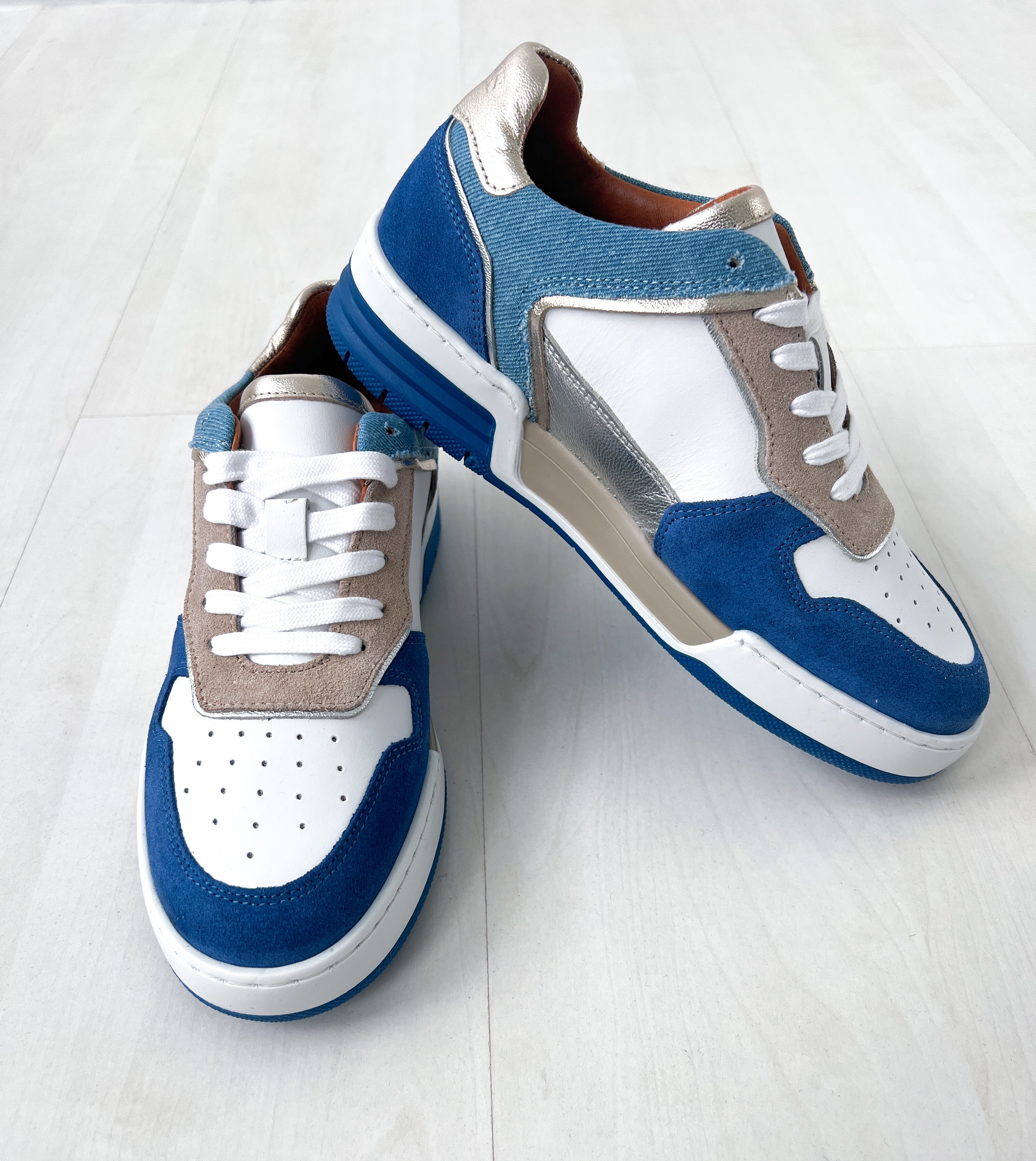 Sneakers DWRS RUGBY denim Jean / Wit