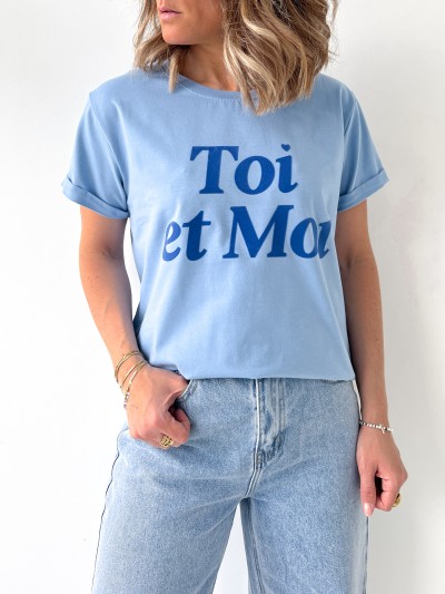 T-Shirt Toi et Moi - Bleu Ciel