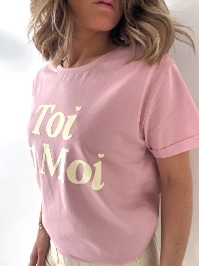 T-Shirt Toi et Moi - Rose...